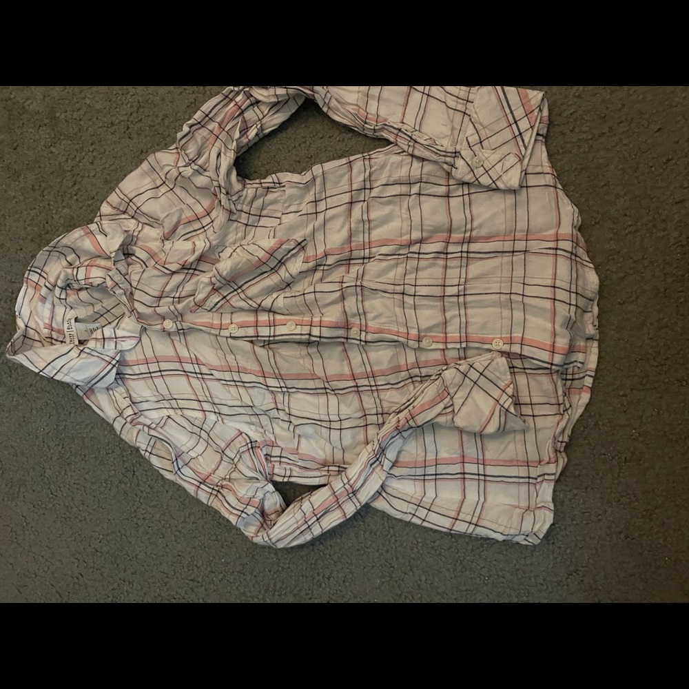 White House Black Market Plaid Button Up size 2
